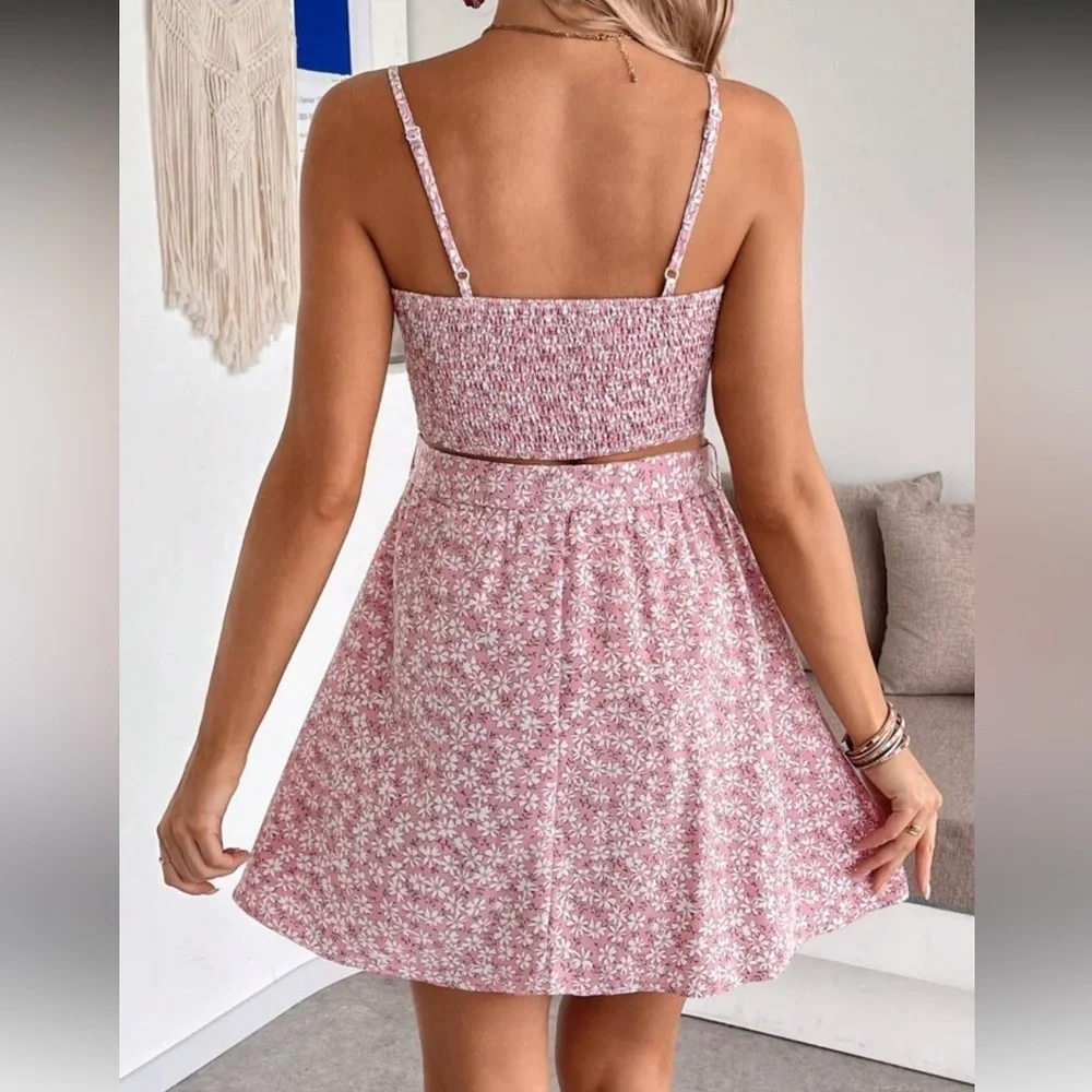 NWOT SHEIN Maternity 2 Piece Ditsy Floral Top & Skirt Set